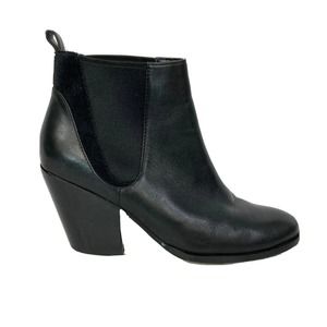 Cole Haan Grand‎ OS Boots Womens Sz 8 Black Leather Chelsea Ankle Block Heel